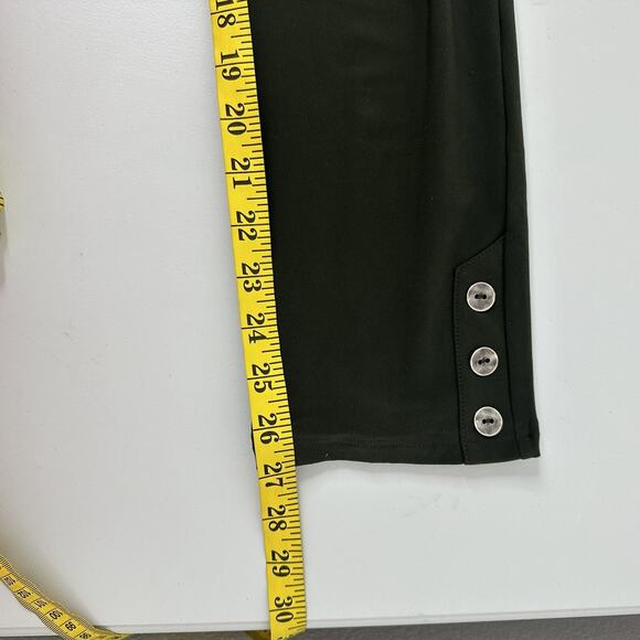 Sympli Pants Womens 4 Green Cropped Pull On Buttons Elastic Waist - Picture 12 of 14